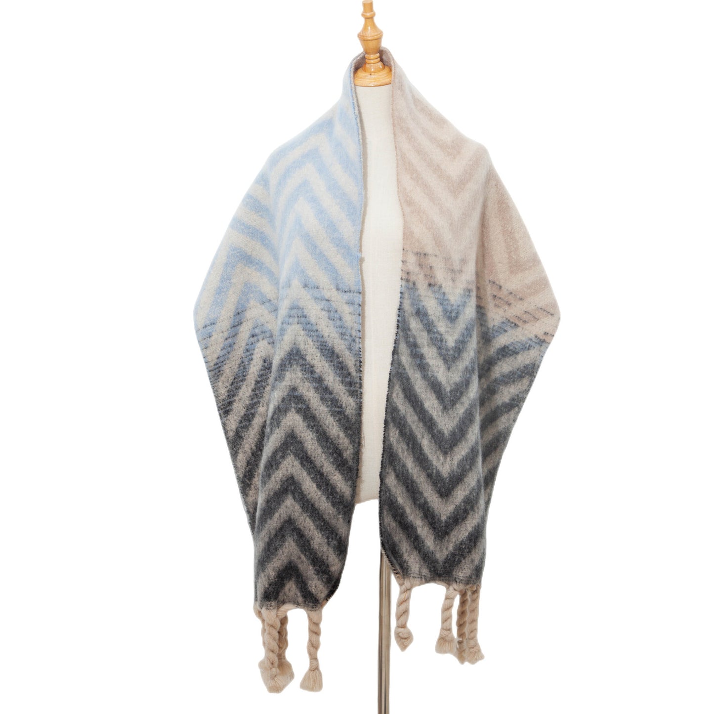 European and American Autumn & Winter Knotted Coarse Braid Imitated Mohair Jacquard Sweater