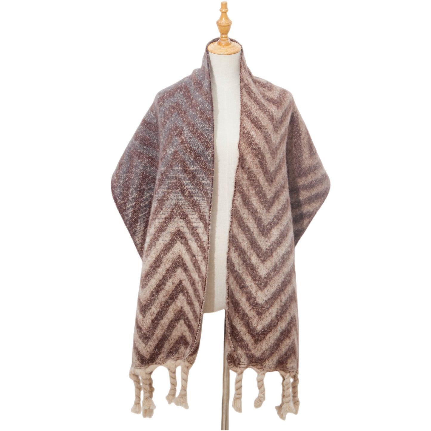 European and American Autumn & Winter Knotted Coarse Braid Imitated Mohair Jacquard Sweater