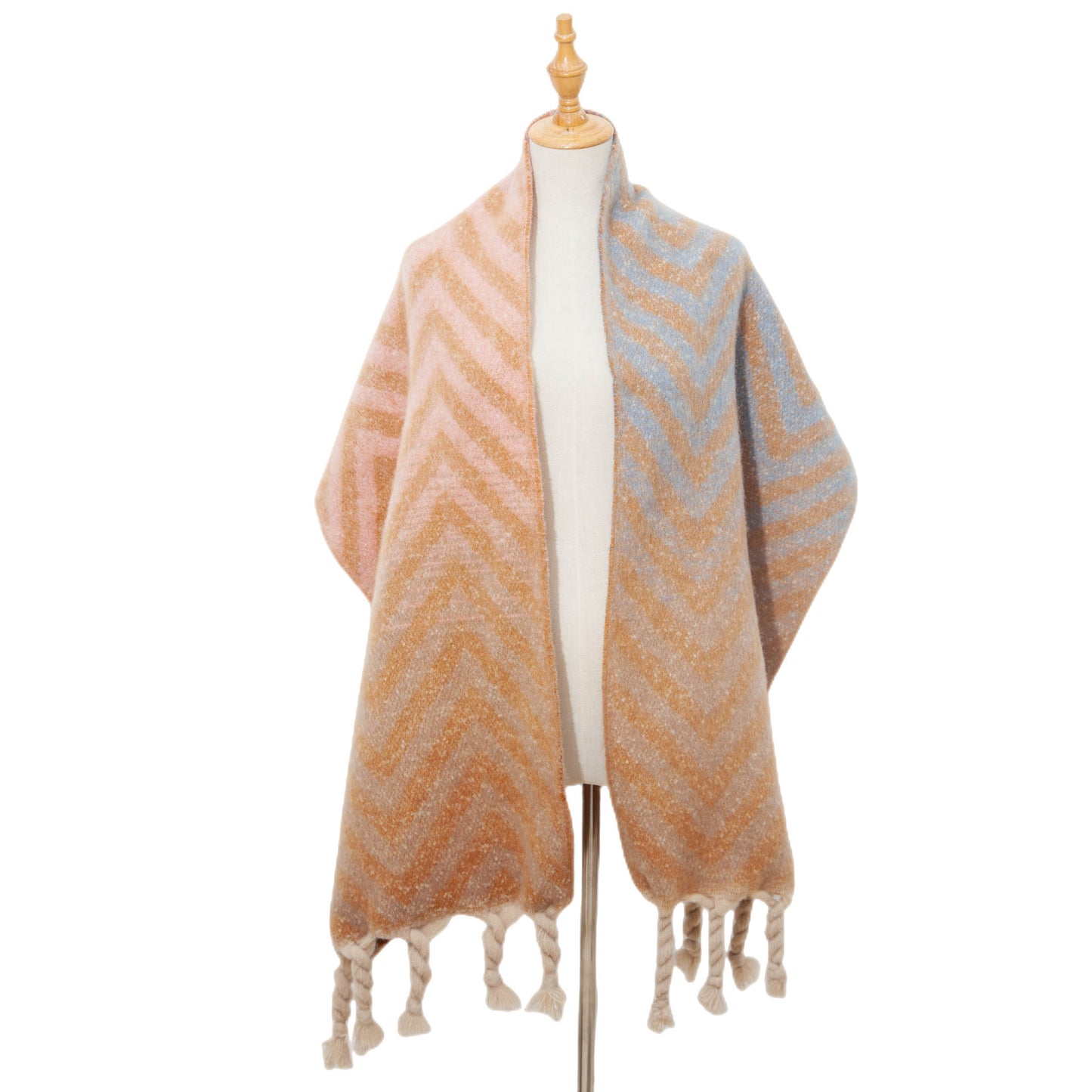 European and American Autumn & Winter Knotted Coarse Braid Imitated Mohair Jacquard Sweater