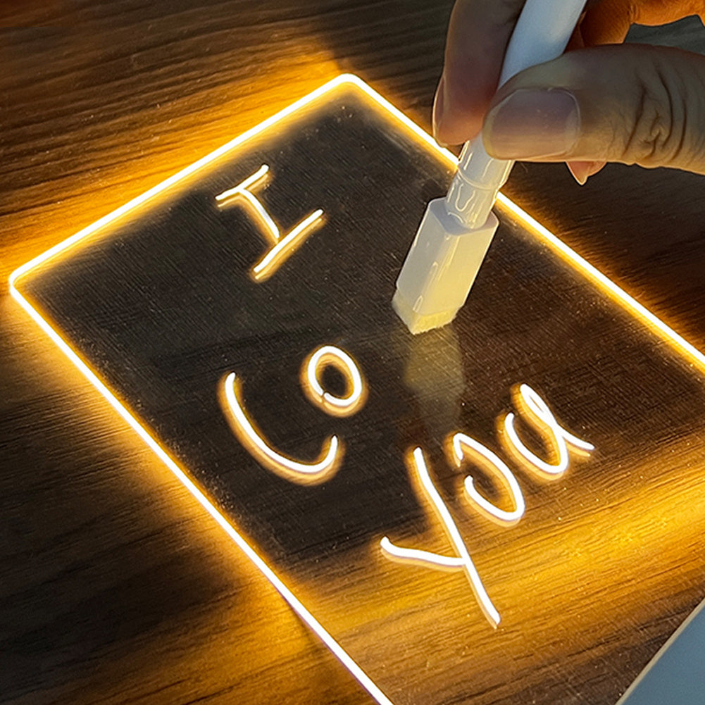 Creative LED Note Board Night Light – USB Message Lamp with Pen