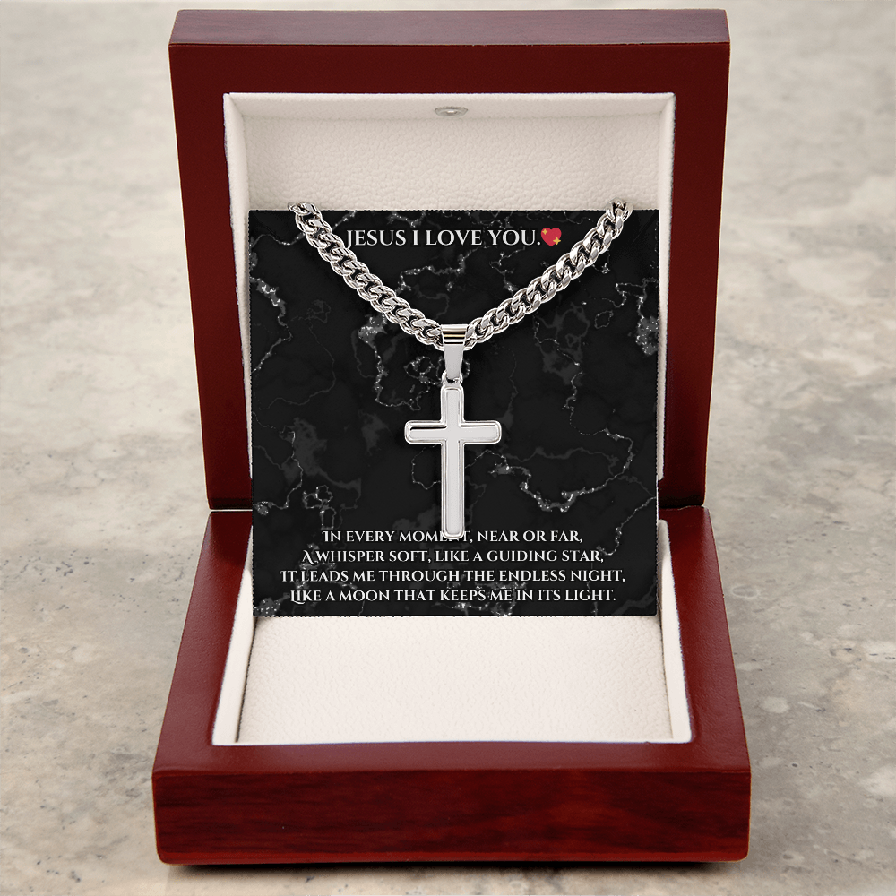 💎 Cuban Link Chain with Custom Engraved Artisan Cross – Bold & Timeless Design! ✨