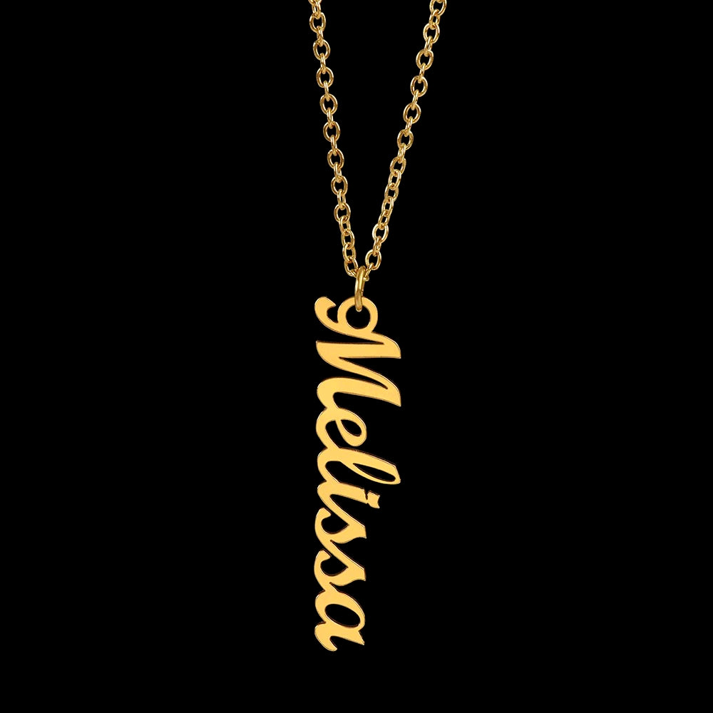 Custom Vertical Name Necklace – A Stylish Personalized Jewelry Gift!