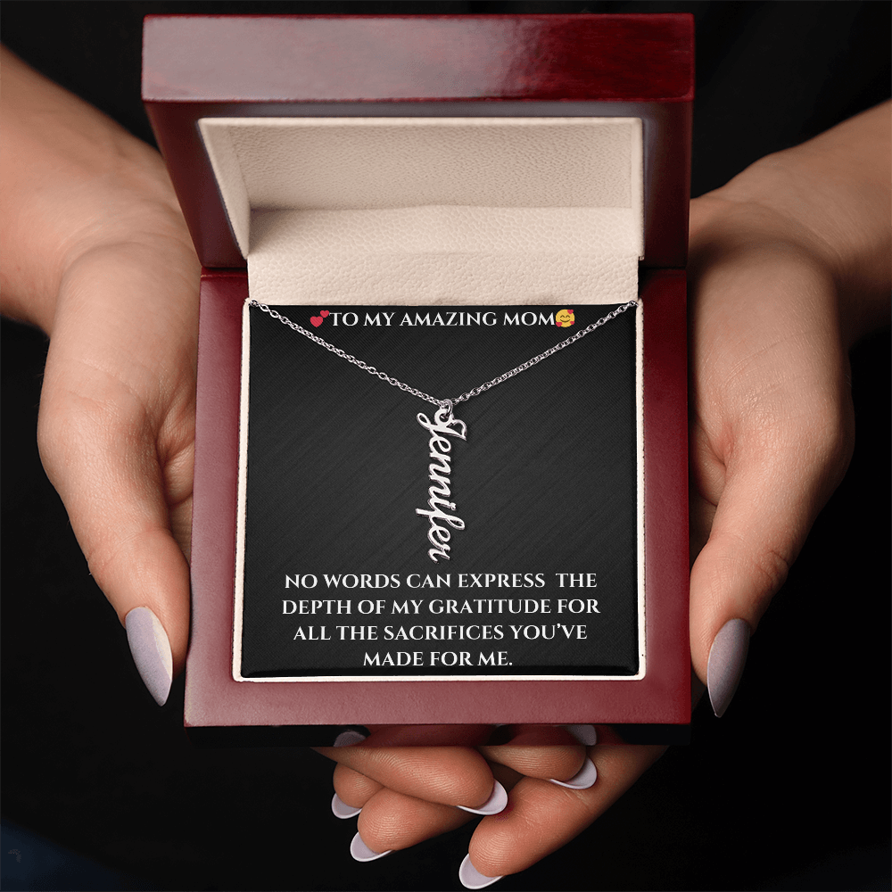 Custom Vertical Name Necklace – A Stylish Personalized Jewelry Gift!