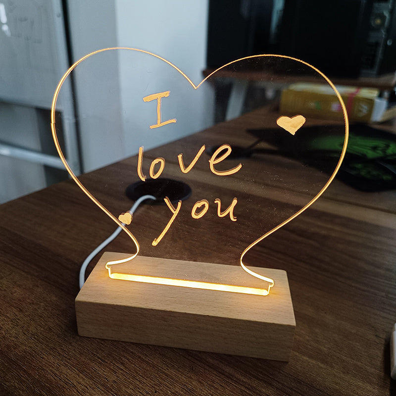 Creative LED Note Board Night Light – USB Message Lamp with Pen